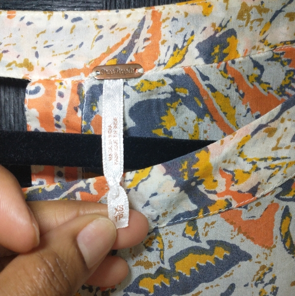 Women's Free people orange and white long sleeve dress with open back - Picture 15 of 17